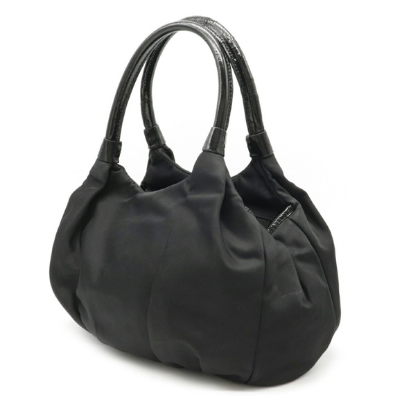 KATE SPADE Kate Small Karen shoulder bag handbag nylon patent leather black PXRU - Picture 2 of 9